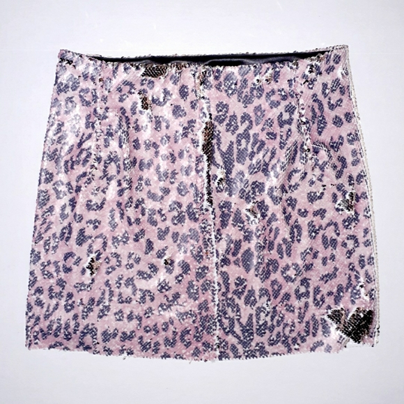 Free People Cheetah Print Sequin Mini Skirt - Picture 9 of 13